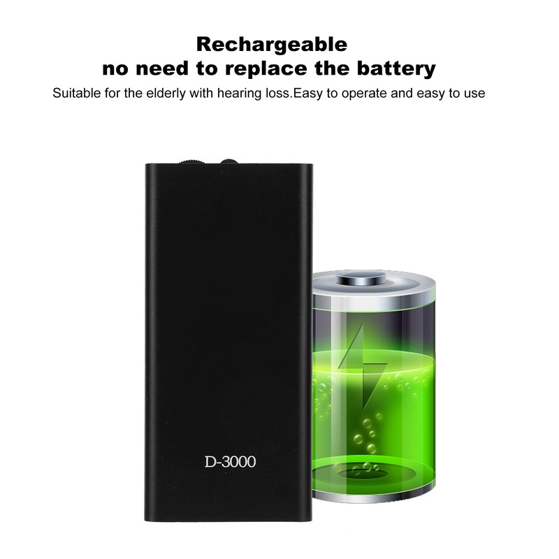 D‑3000 Dual Ear Hearing Aid Adjustable Sound Amplifier Voice Enhancer