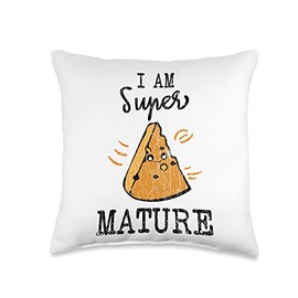 Super Mature Cheese Funny Food Lover Eater Graphic Throw Pillow