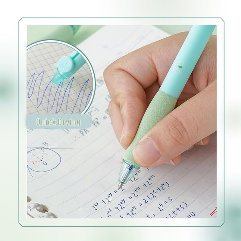 Kaizuca 8 Erasable Ballpoint Pens, 0.5mm Erasable Pen Set, Student