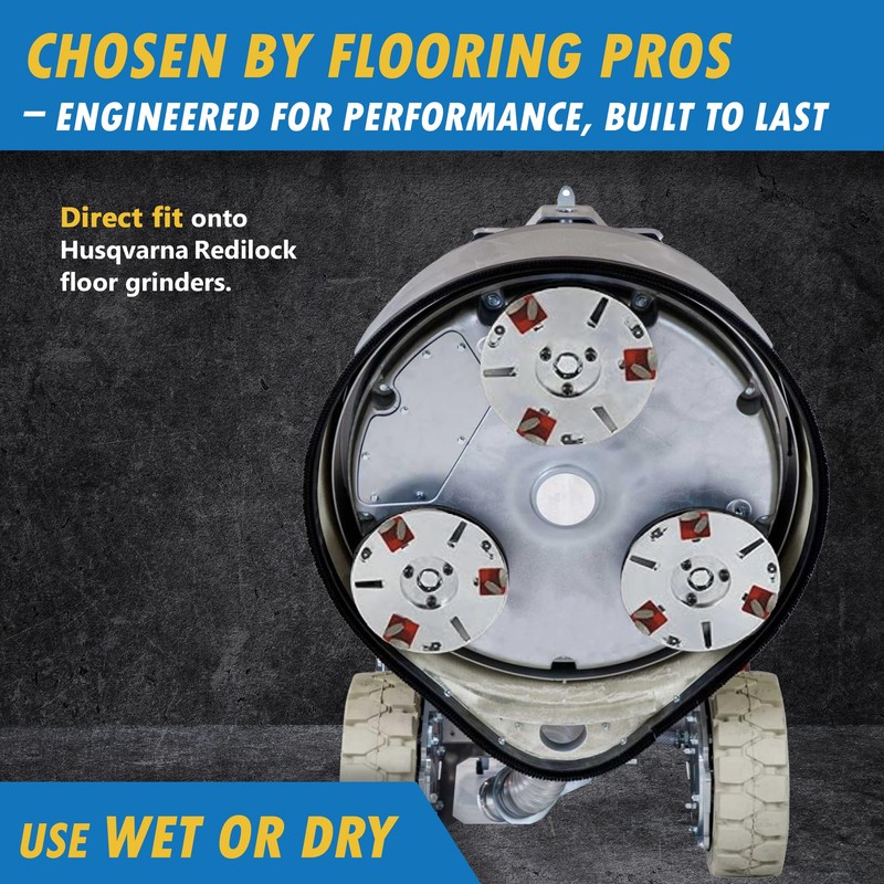 Diamond Concrete Grinding Discs for Husqvarna Redi-Lock, Medium Bond, Set