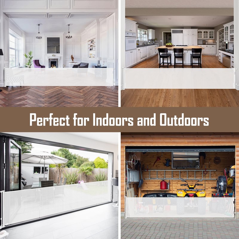 185 Inch Wide Retractable Baby Gates Outdoor Retractable Dog Gate