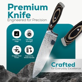 Kitchen Knife Set – 15-Pcs High-Carbon Steel Knife Set with Sharpener, Scissors and Holder – Ergonomic Wooden Handle – Ultra-Sharp Professional Kitchen Knives