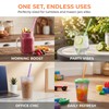 50PCS Reusable Straws with Cleaner Brush, 9.06" Long Colorful Clear
