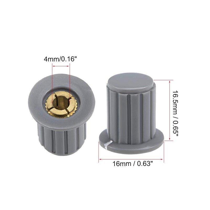 sourcing map 10Pcs 4mm Insert Shaft 16x16.5mm Plastic Potentiometer Rotary
