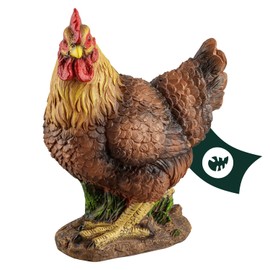 VERDOBA Garden Figurine Chicken Made of Resin Brown, Hand-Painted - Hen Decorative Figures Garden Decoration Garden Figures for Outdoor Use Large - Chickens Garden Decoration Polyresin Figures Animals
