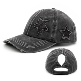 Ruyosn Women's Braid Baseball Cap High Ponytail Cap Women's Ponytail Cap Summer Women's Cap Summer Cap Sun Protection Glitter Cap Women