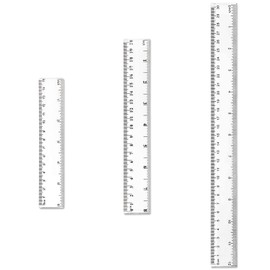 QincLing 3 PCS Plastic Ruler Set, Clear Ruler Transparent Straight Ruler Shatter Resistant Ruler Shatterproof Ruler 6 8 12 Inches(15 20 30cm) Measuring Ruler Tool Student School Office Teaching Ruler