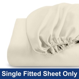 RV Bunk Size (42 X 80) Fitted Bottom Sheet - Single Fitted Sheet Only - 1800 Microfiber Fitted Bed Sheet - Super Soft - 42 x 80 Bunk Size Fitted Sheet fits Upto 15 inch Deep Mattress (Ivory)