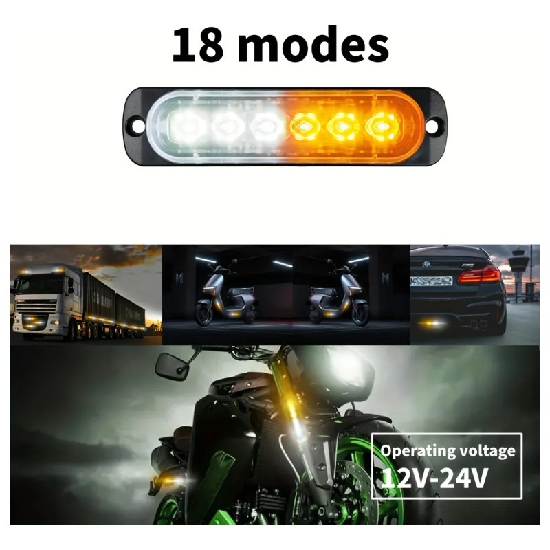 2pcs Estrobo Led Para Carro Faros Moto Y Coche Tuning
