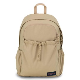 JanSport Lounge Pack – Large Main Compartment, Dual Water Bottle Pockets, Front Drawcord Pocket, Padded Laptop Sleeve, Travertine