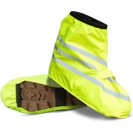 HJSSAA Waterproof Overshoes, Rain Cover Shoes, Unisex Bicycle Overshoes, Rain, Rain Cover Gaiters for Cyclists with Reflectors, Bicycle Overshoes Rain (Yellow L)