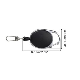 PATIKIL Fly Fishing Retractor, 4 Pack Fly Fishing Anglers Combo Tool Fishing Gear for Nippers Fly Float Belt Loops, Black