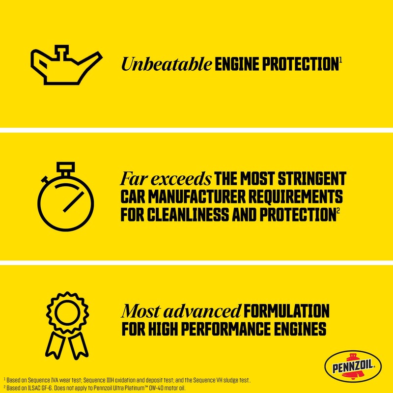 Pennzoil Ultra Platinum Full Synthetic 0W-20 Motor Oil, 1 Quart