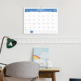 2025 Calendar - 2025 Wall Calendar, JAN 2025 - DEC 2025, 12 Monthly Wall Calendar 2025 with Thick Paper, 14.8" x 11.5", Twin-Wire Binding + Hanging Hook + Ruled Blocks with Julian Date - Blue