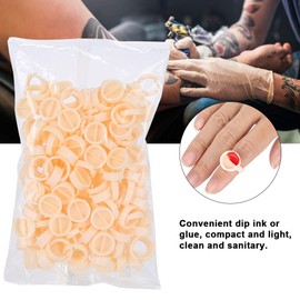 Pack of 100 Ink Rings InkCups Microblading Pigment Holder for Permanent Makeup, Eyelash Extensions (Large size divider)
