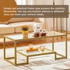 Yaheetech Gold Coffee Table, 42" Rectangular Glass Coffee Table for