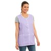 Ladies Gingham Buttons Through Design Piping Tabard Apron Overalls Front