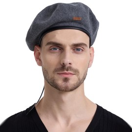 JH JOEJERRY Cotton French Beret Hat for Women Military Style Berets Cap for Men Casual Beanie Grey