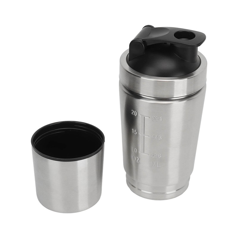 Shaker Bottle Stainless Steel Protein Shaker with Scales Portable Shaker