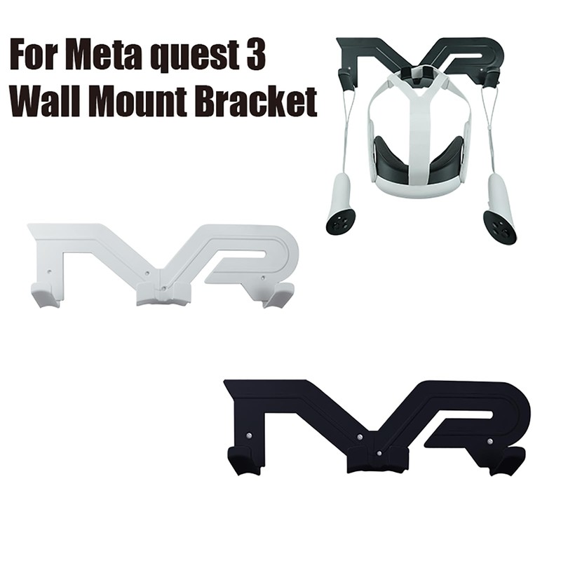 VR Headset and Controller Wall Mount Storage Stand Hook (White)