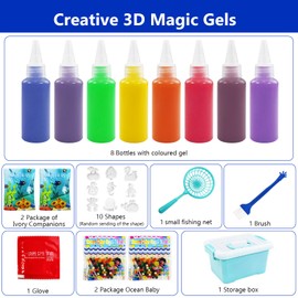 Sinofort Kreative 3D Magic Gels,Aqua Gelz Kreativ Set,Aqua Gelz Starter Set, Magischer Wasserelfe Magic Water Elf, Wassergel Spielzeug, Handgemachtes Wasserspielzeug für Kinde