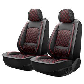 Banklif Car Seat Covers Compatible with Honda CRV CR-V 2011-2025,Waterproof&Breathable Leather Automotive Seat Cushions Protector |Compatible with Airbag &Easy to Install, Front 2 Seats,Black&Red