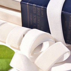BokingOne Vintage White Velvet Ribbon, 1 Inch X 30Yds Single Face Velvet Ribbon for Gift Wrapping Home Wedding Party Decorations Arts Crafts