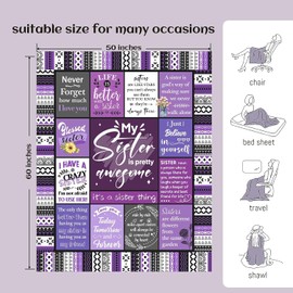 Sister Gifts Blanket Sister Birthday Gifts from Sister Best Friend Birthday Gift for Women Bestie Gifts for Women Unique Sister Gifts for My Dear Sister on Mother's Day 60x 50 Soul Sister Gifts