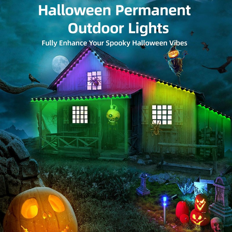 TOHETO Permanent Outdoor Lights Pro, 150ft with 108 RGB LED