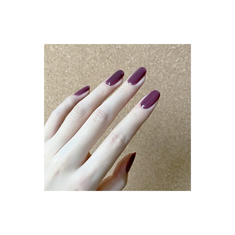 24 Piece Set Nail Tips, Cute Purple, Plain, Adult Ceremonies,