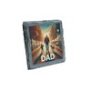 Slate Coaster - Dad Walking with Child & Dog -