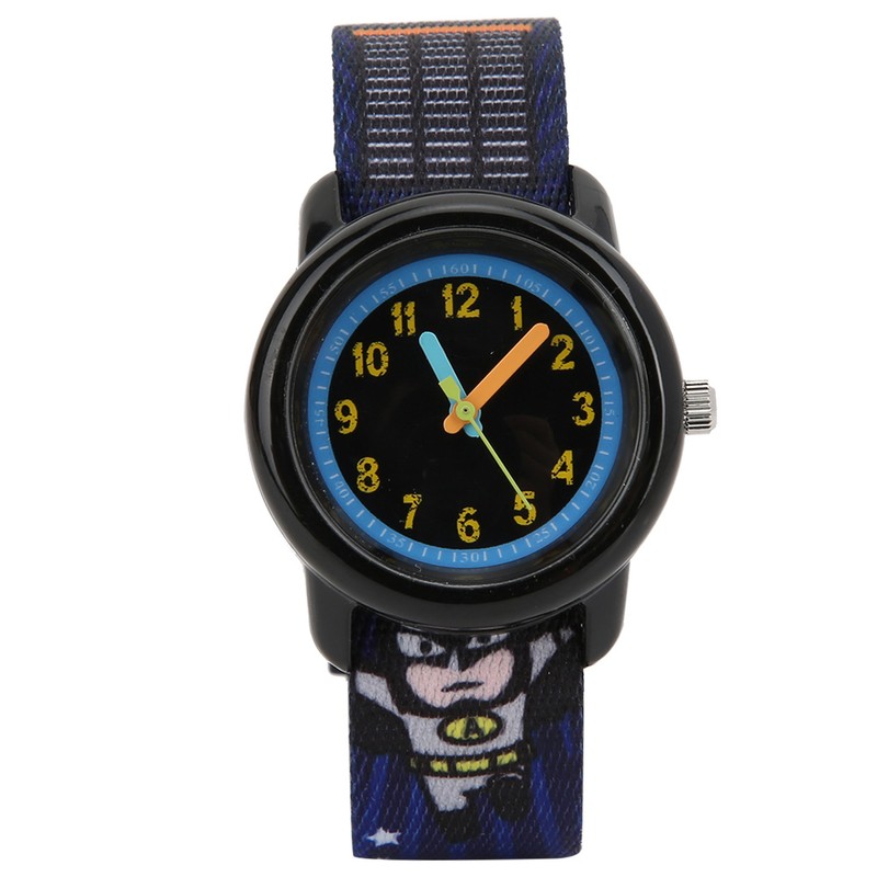 Children Watch Cartoon Pattern Waterproof Ribbon Strap Quartz Children WatchNight