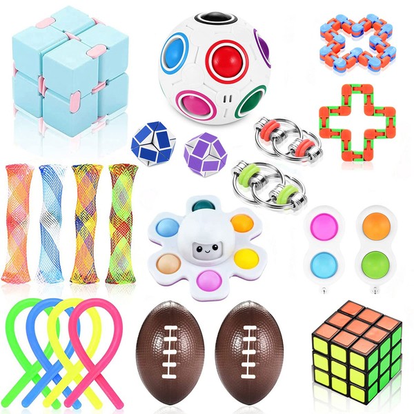Fidget Toys Set,22 pcs Sensory Fidget Toys for Kids and Adults,Squeeze Fidget Hand Toys Stress Relief Toys for Autism Special Needs,Kids Party Favors Gifts for Holidays or Birthdays.