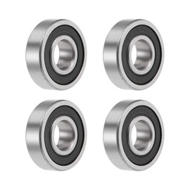 TOP-VIGOR 4Pcs 6200/12-2RS Deep Groove Ball Bearings, Z2 12mm x 30mm x 9mm Double Sealed Industrial Bearings, Chrome Steel P0(ABEC1) Skateboard Bearings for Electrical Instrument Equipment
