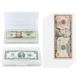 MUQING 200 Packs Currency Sleeves with Plastic Storage Case, PP Material Clear Dollar Bill Holder for Collector, Paper Money Currency Sleeves Top Loading, Protector for Banknote, Stamp and Coupons