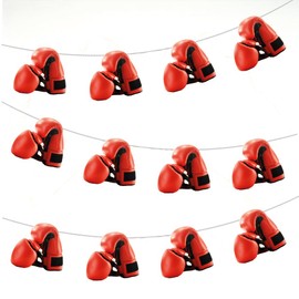 AK Giftshop Boxing Gloves Bunting Party Decorations - 12pcs / 2.5m Ribbon
