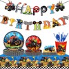 CC HOME 3 Pieces Monster Truck Tablecloths, Party Tablecloth, Tablecloths,