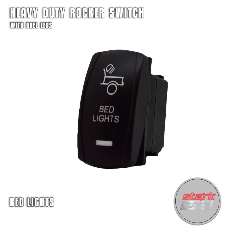 Bed Lights - White - Laser Etched Toggle Switch 20A