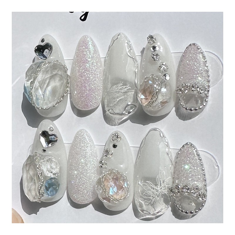 (Actual Guaranteed) May Wedding Nails - Round / (실물 보장)
