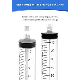 60mL Luer Lock Syringes without Needle - Sterile, Individually Wrapped, Accurate Liquid Measurement - 20 Pack, Leak-Proof Safety Lock Design for Professionals and Home Care