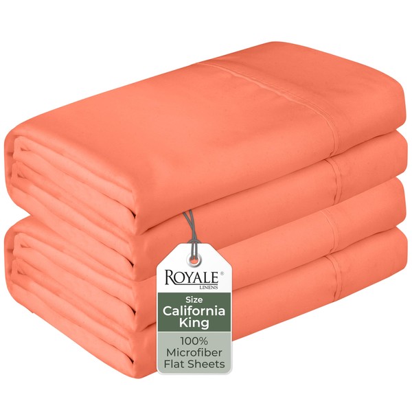 Royale Linens 2 Pack Bulk Flat Sheet Set - Top