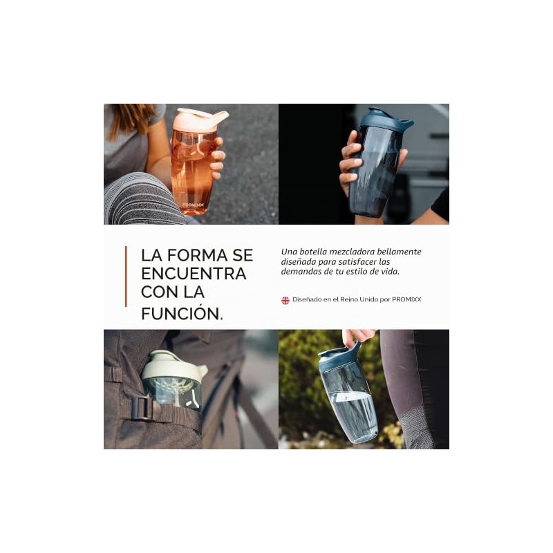 Promixx PURSUIT - Botella batidora de proteínas, botellas deportivas de