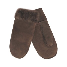 Lekra Lambskin mittens, cuddly warm made from real cultured lambskin. (Fausthandschuhe) - brown, size: 9