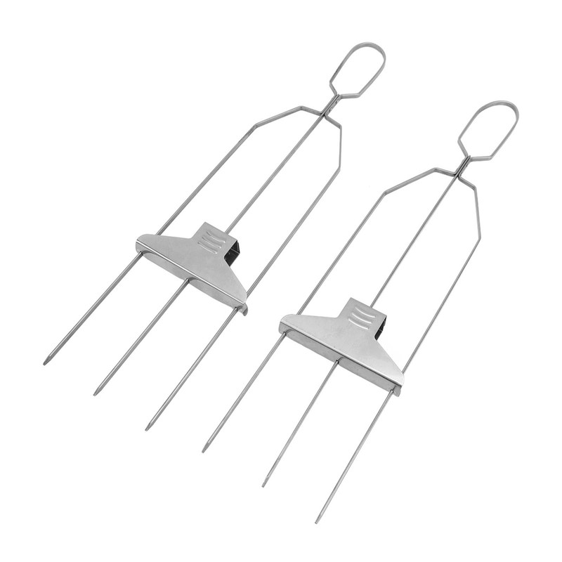Skewer 3 Prong Stainless Steel Reusable Skewers Easy Food Removal