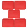 Pyrex 7210-PC 3-Cup Red Food Storage Replacement Lid (5-Pack) -