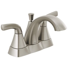Peerless Parkwood Centerset Bathroom Faucet, Brushed Nickel Bathroom Sink Faucet, 2 Handle Bathroom Faucet, Pop-Up Drain Assembly, Brushed Nickel P2535LF-BN