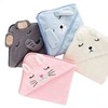 Newborn & Kids Embroidered Cartoon Hooded Bathrobe 80x80cm/White Cat 4ea