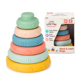 BabyToLove Stack & Learn Rings | Frühkindheitsspielzeug | Vielseitiges Spielzeug für die Aktivität | 6 Stapel- und Lernringe | Lustige Formen