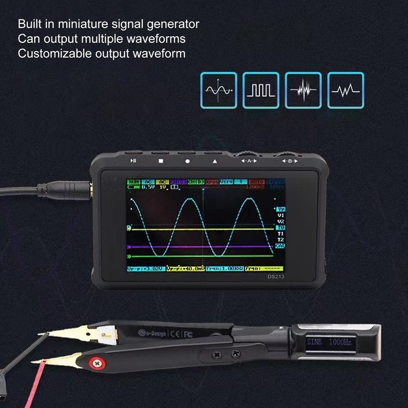 Mini Digital Tweezers Portable Smart LCR Tester with Signal Generator