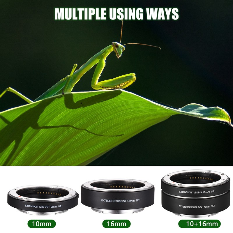 NE1 10mm 16mm Macro Extension Ring Set Support Auto Focus